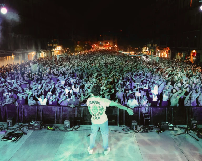 Públic gaudint d'un concert de La Bona Party en una festa major