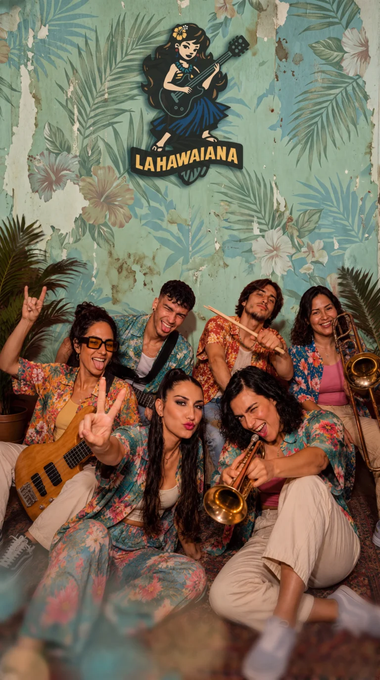 Imatge promocional de La Hawaiana, grup de versions